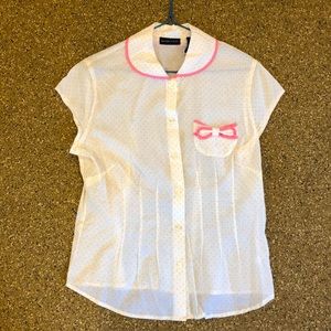 New York & Co white and pink top EUC